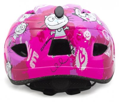 Шлем защитный с регулировкой детский Maraton Falcon розовый с котенком