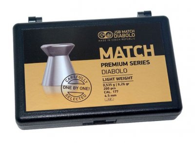 Пули JSB Match Premium HW, 200 шт/уп, 0,535 г, 4,49 мм