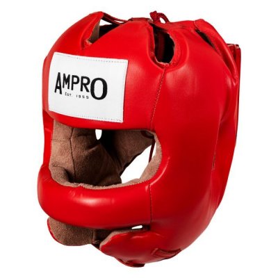 Бамперный шлем Title Ampro Leather Face Saver Red