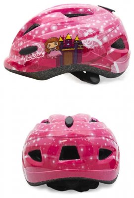 Шлем защитный с регулировкой детский Maraton Falcon розовый с рисунком