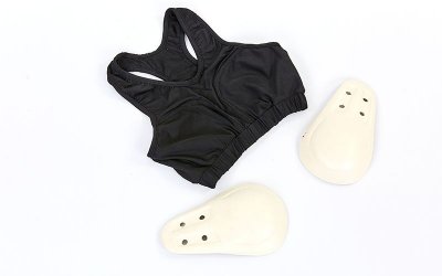 Защита груди женская Active Sports топ + 2 вставки черная