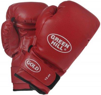 Боксерские перчатки "GOLD" Green Hill (красные)
