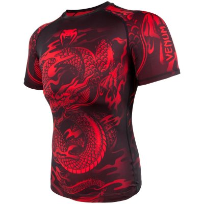 Компрессионная футболка Venum Dragon's Flight Rashguard - Short Sleeves - Black/Red