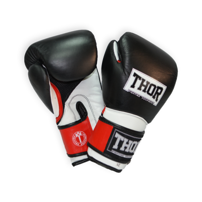 Боксерские перчатки THOR PRO KING (PU) черно-красно-белый